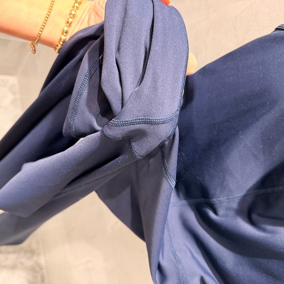 Quince Ultra-Form Kick Flare Jumpsuit Navy Blue - Picture 9 of 10